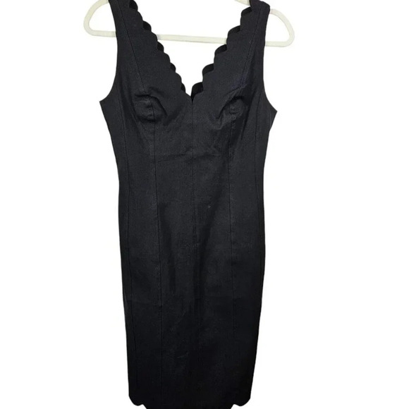 New With Tag Banana‎ Republic Black Scallop Edge Stretch Sheath Dress Size 6 - Picture 10 of 10